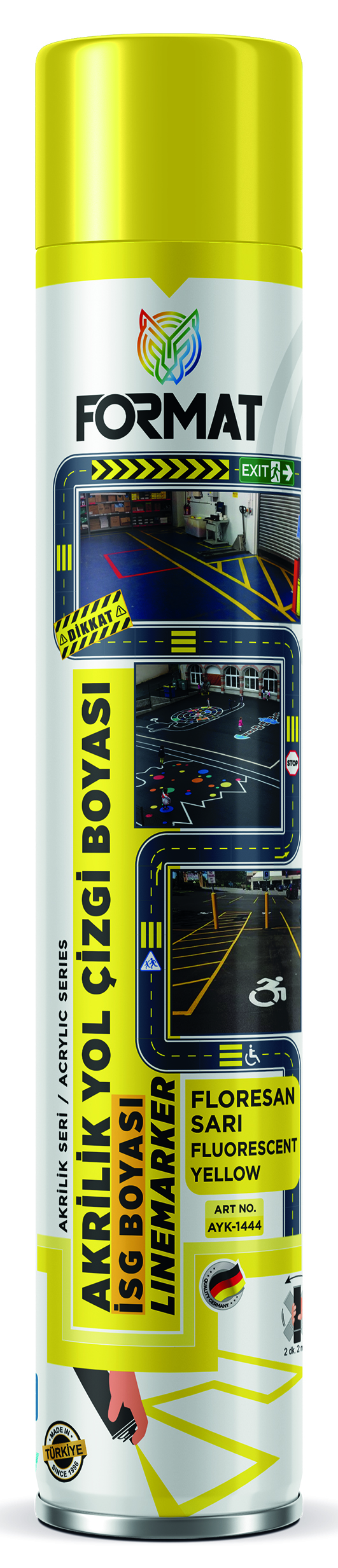 FORMAT YOL ÇIZGI IS GÜVENLIK BOYASI NEON SARI 750 ML